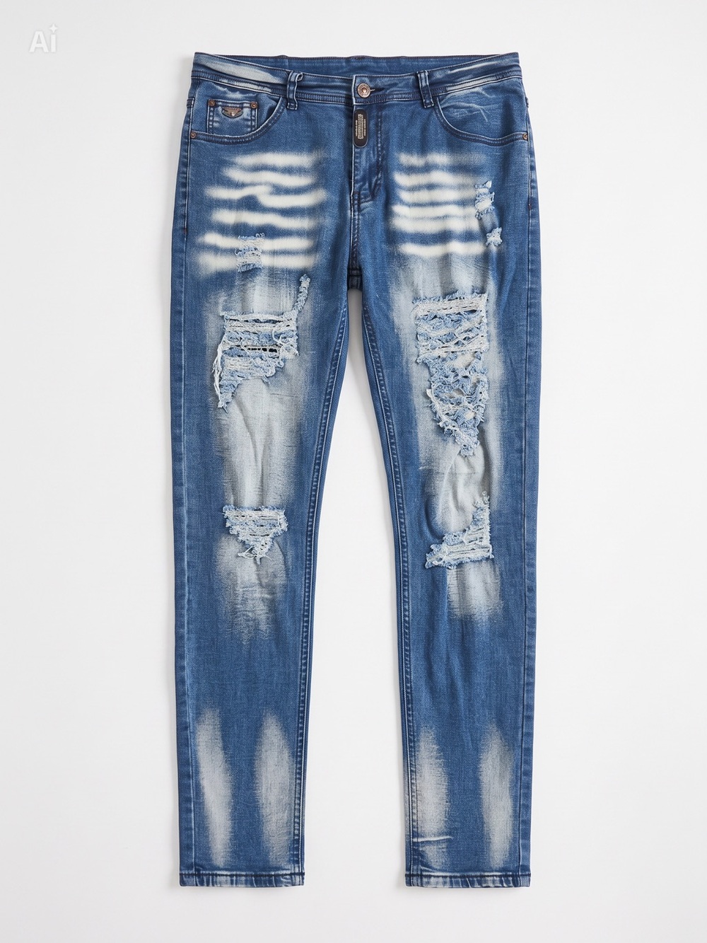 Rare Vintage Forever Young Fashion Distress Hidden Words Straight Jeans Denim